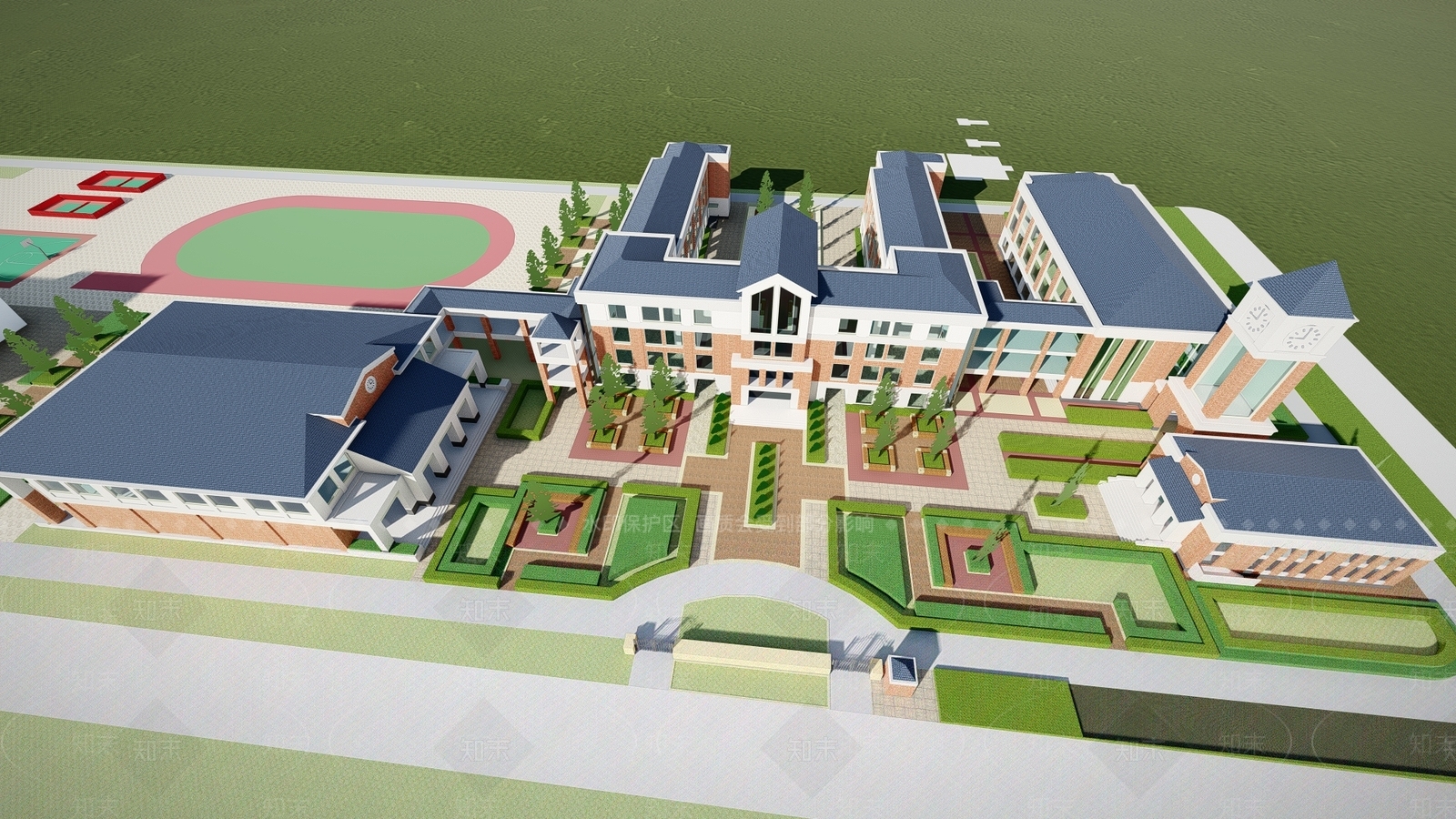 现代学校SU模型下载【ID:892273240】