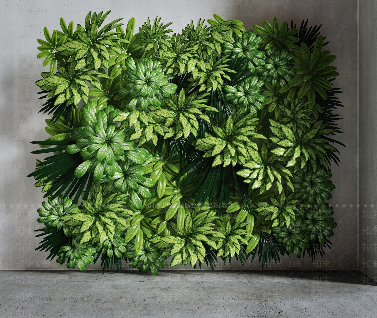 现代绿植墙3D模型下载【ID:492304255】