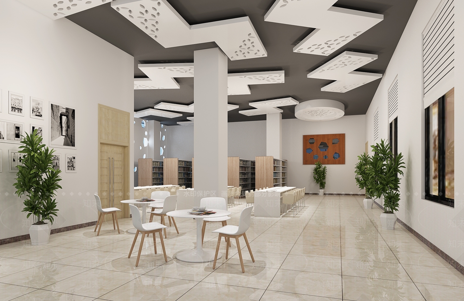 现代图书馆3D模型下载【ID:892315212】