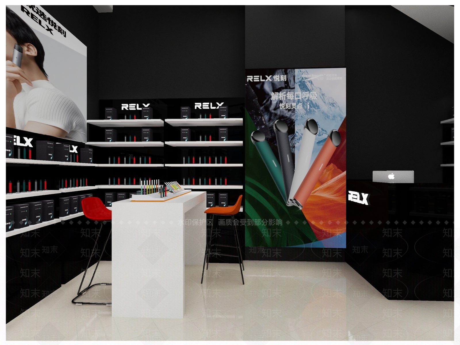 现代烟酒店3D模型下载【ID:692315188】