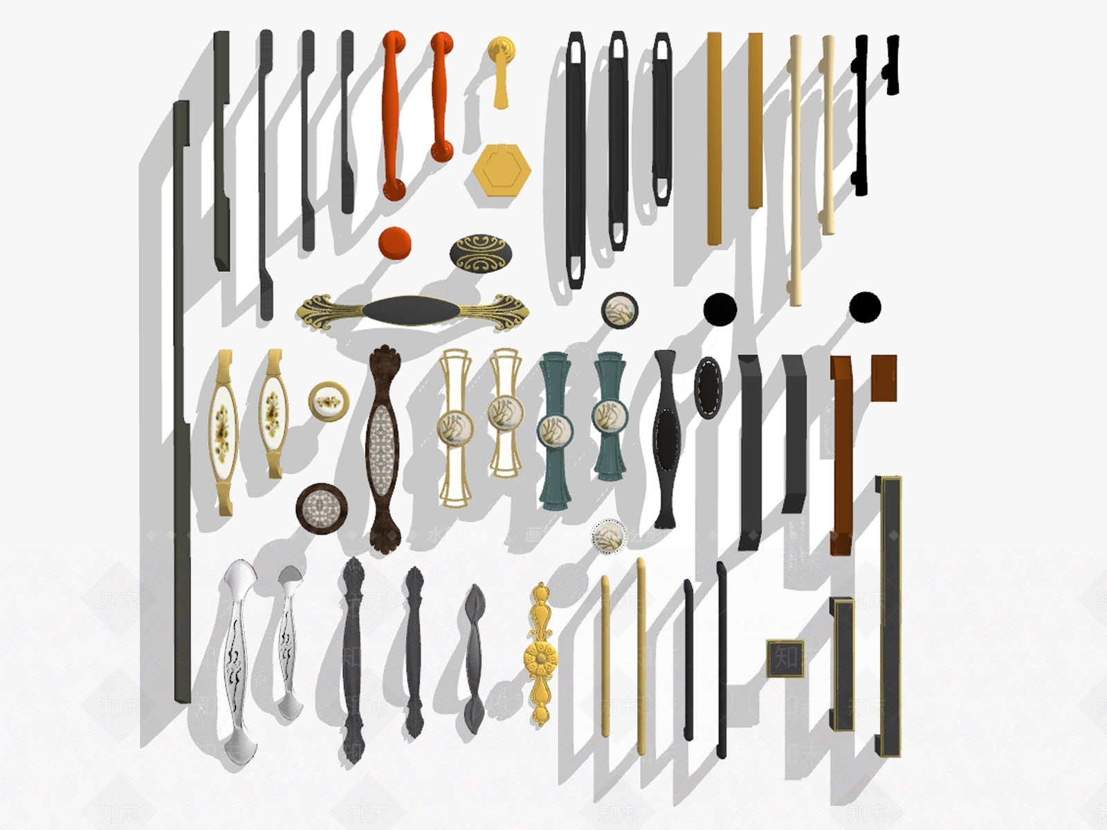 欧式门把手SU模型下载【ID:492336379】