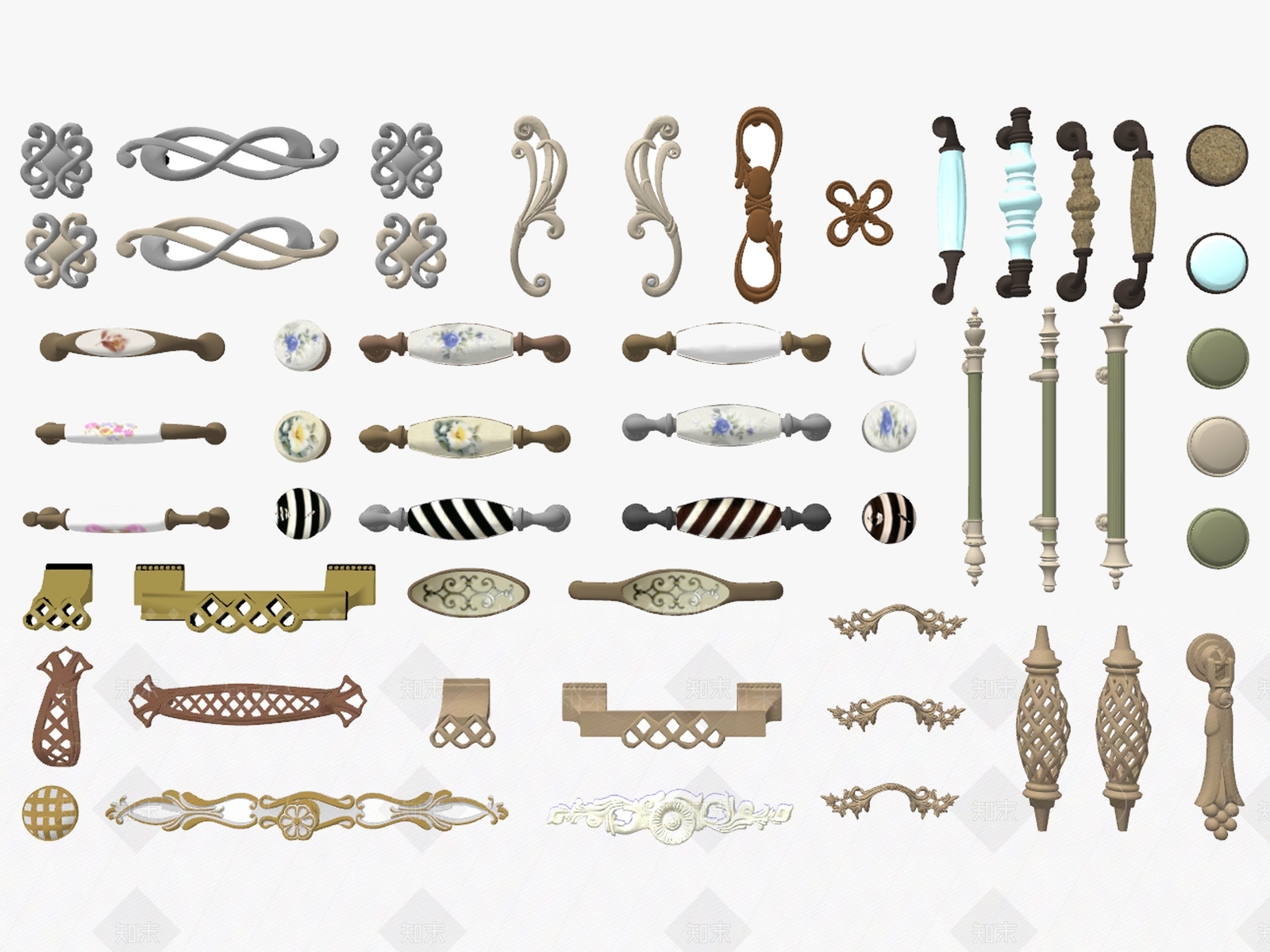 欧式门把手SU模型下载【ID:492336398】