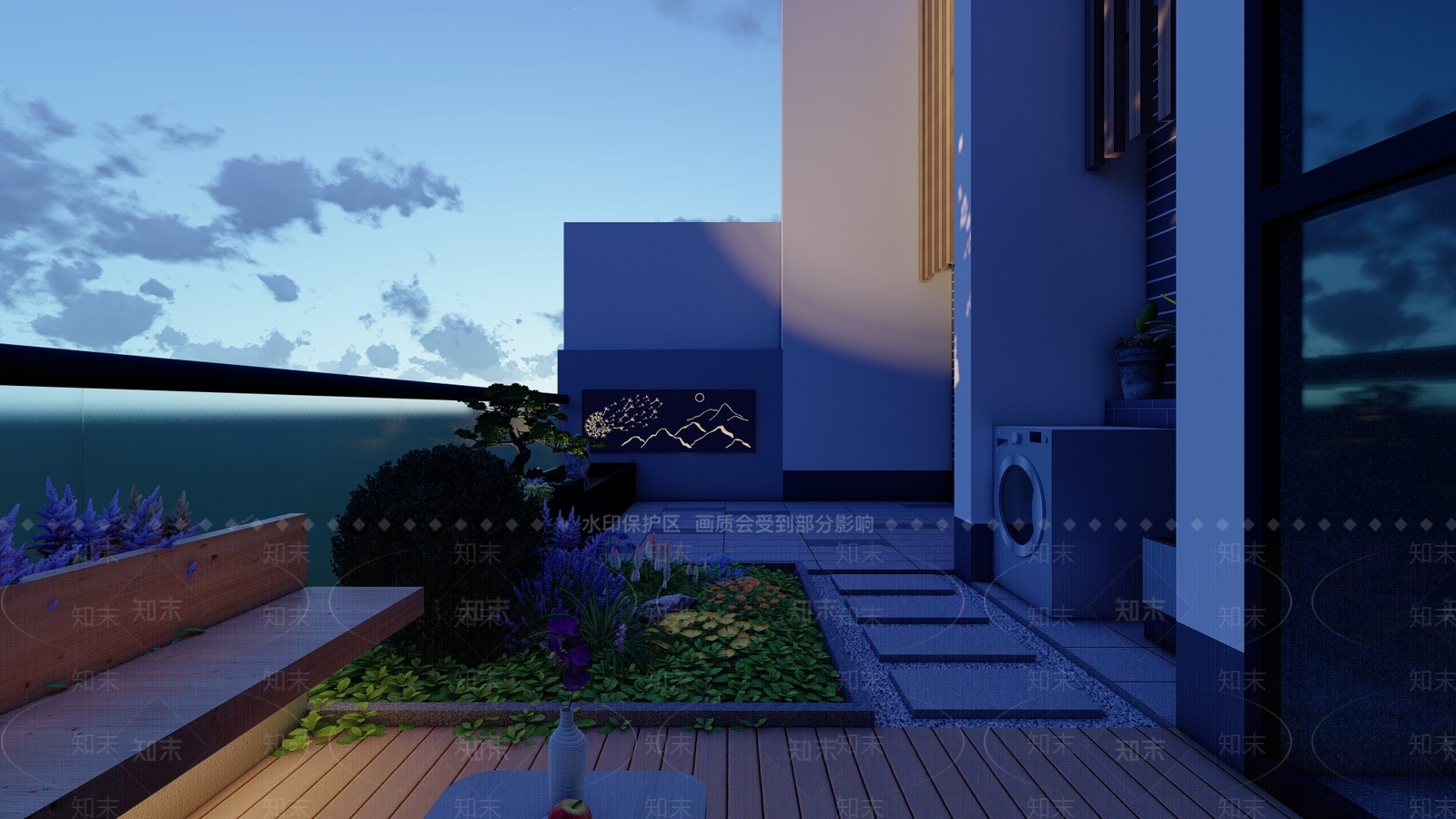 现代花园阳台SU模型下载【ID:892513477】