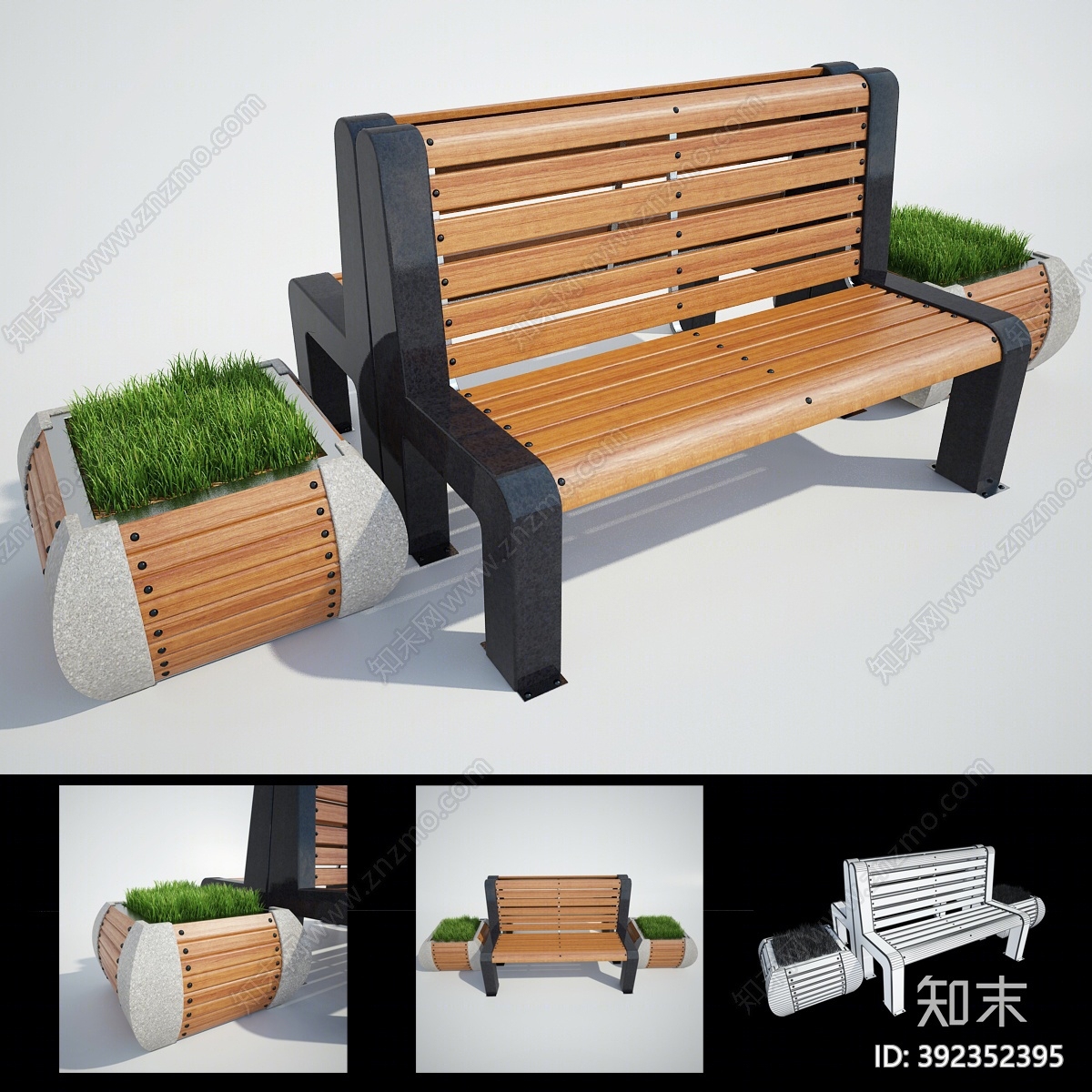 现代户外椅3D模型下载【ID:392352395】