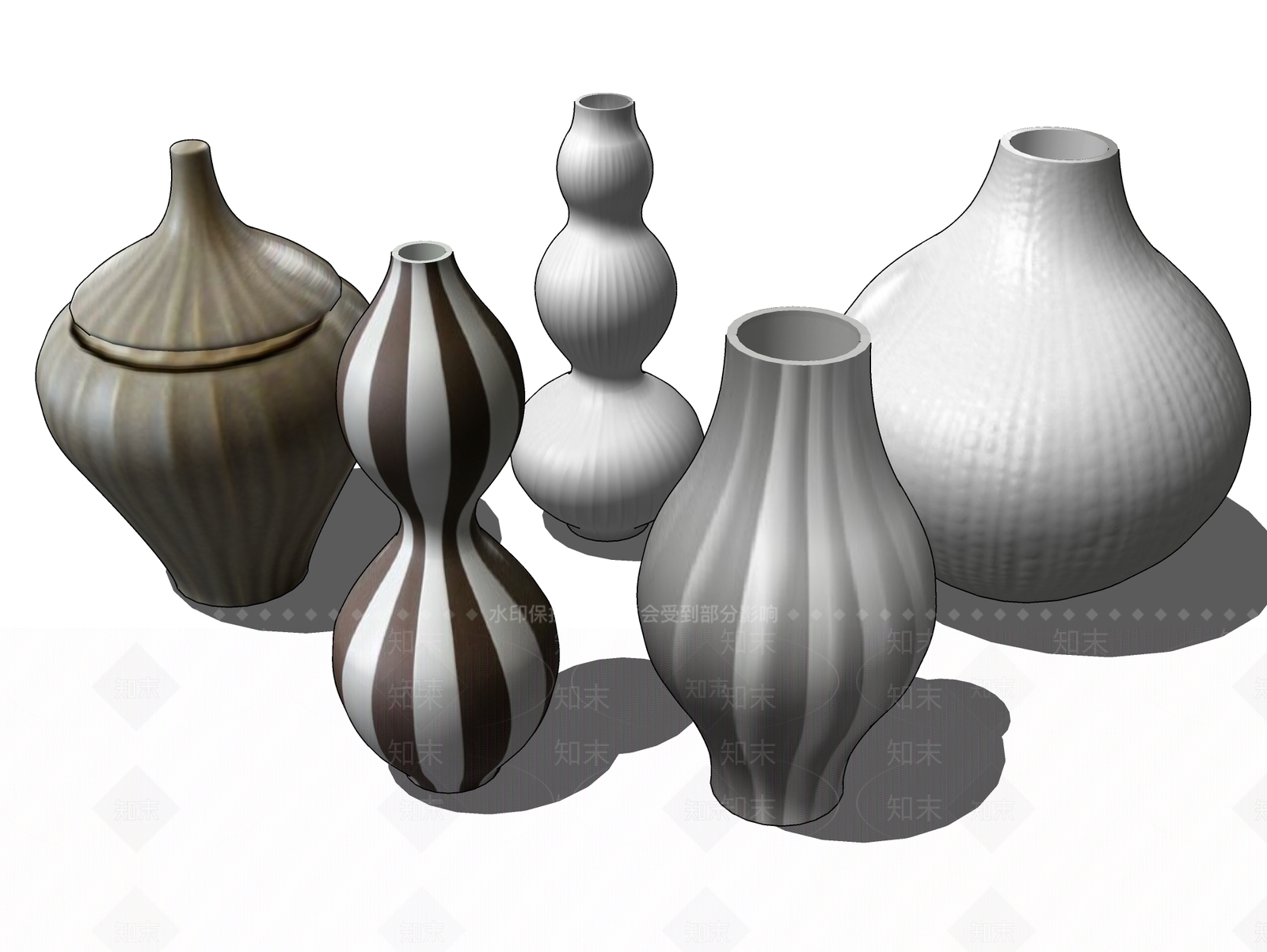 欧式花瓶SU模型下载【ID:992355919】