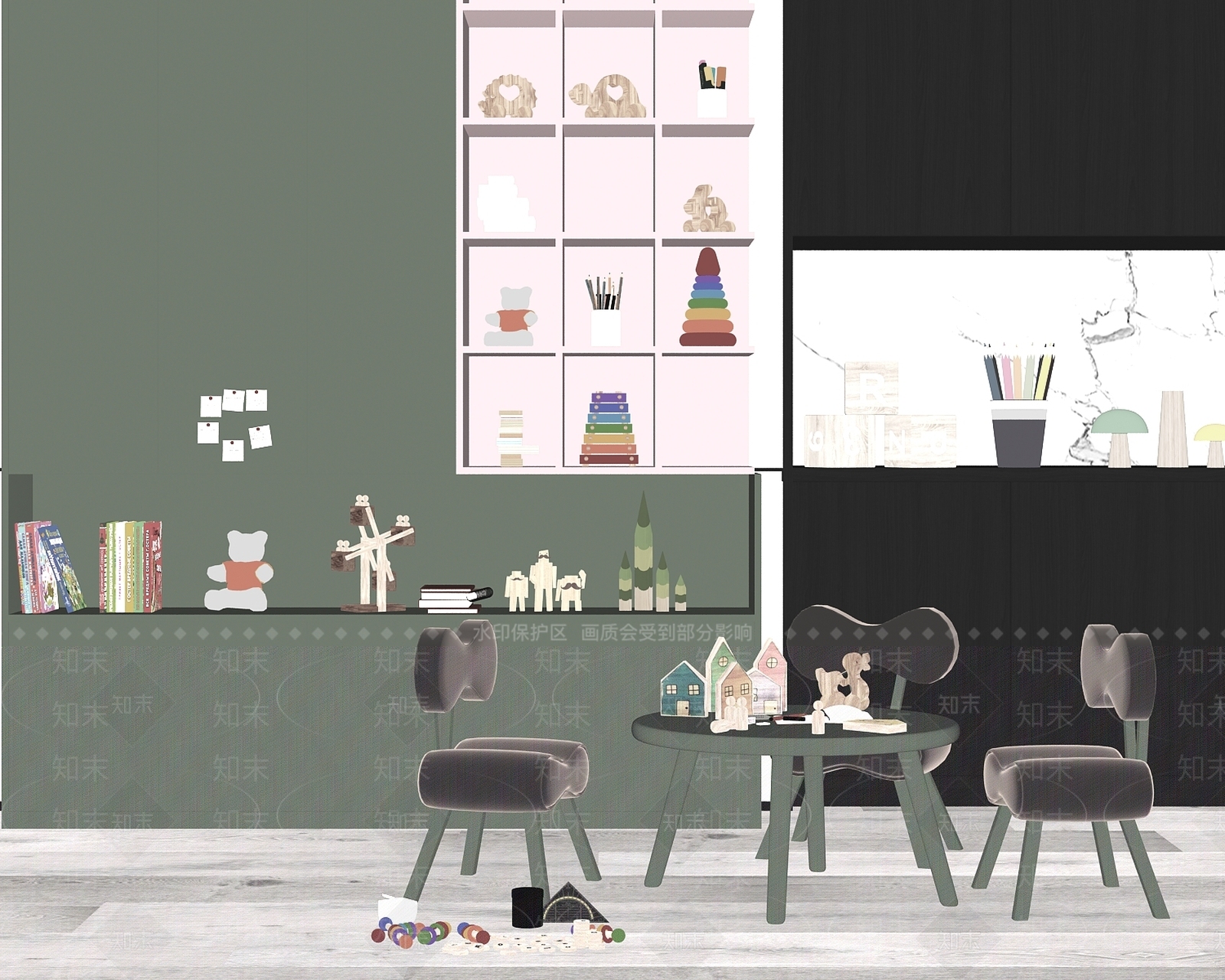 现代儿童玩具房SU模型下载【ID:492365658】