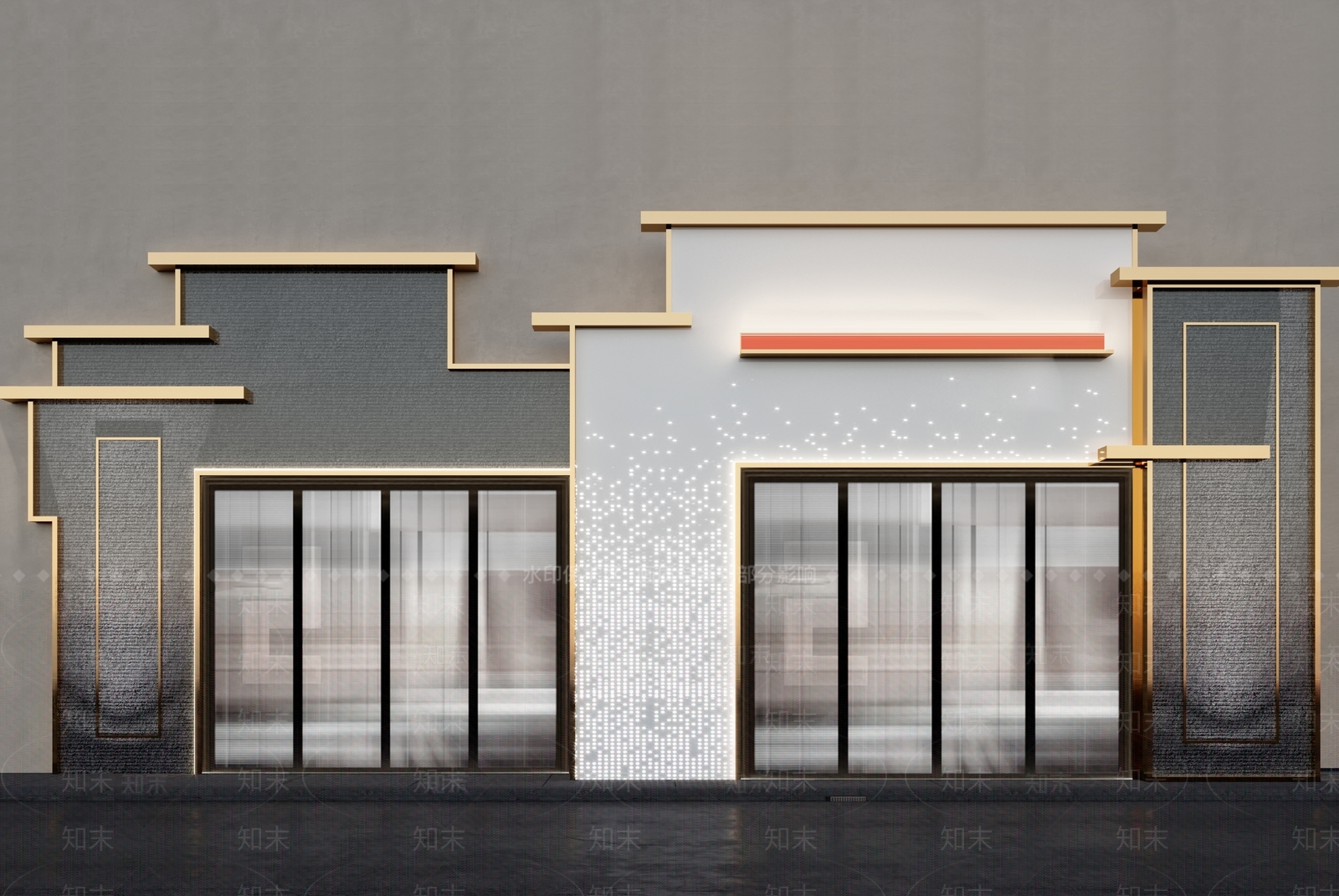 现代店面门头门面3D模型下载【ID:992670545】