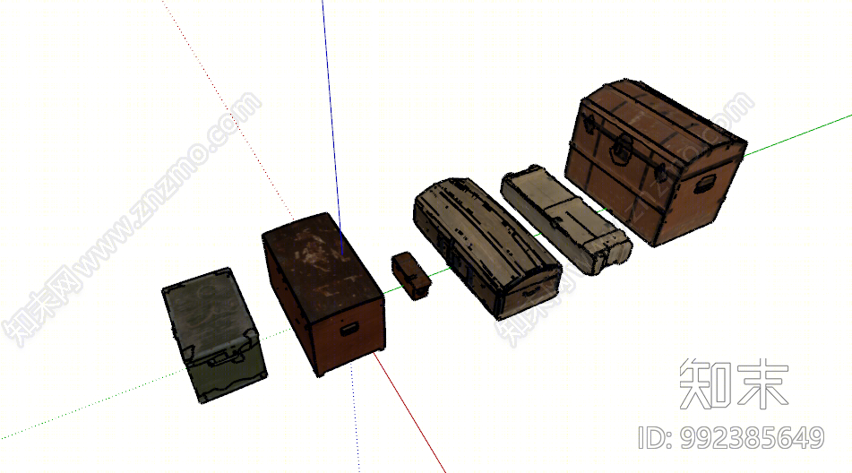 古典木箱子SU模型下载【ID:992385649】