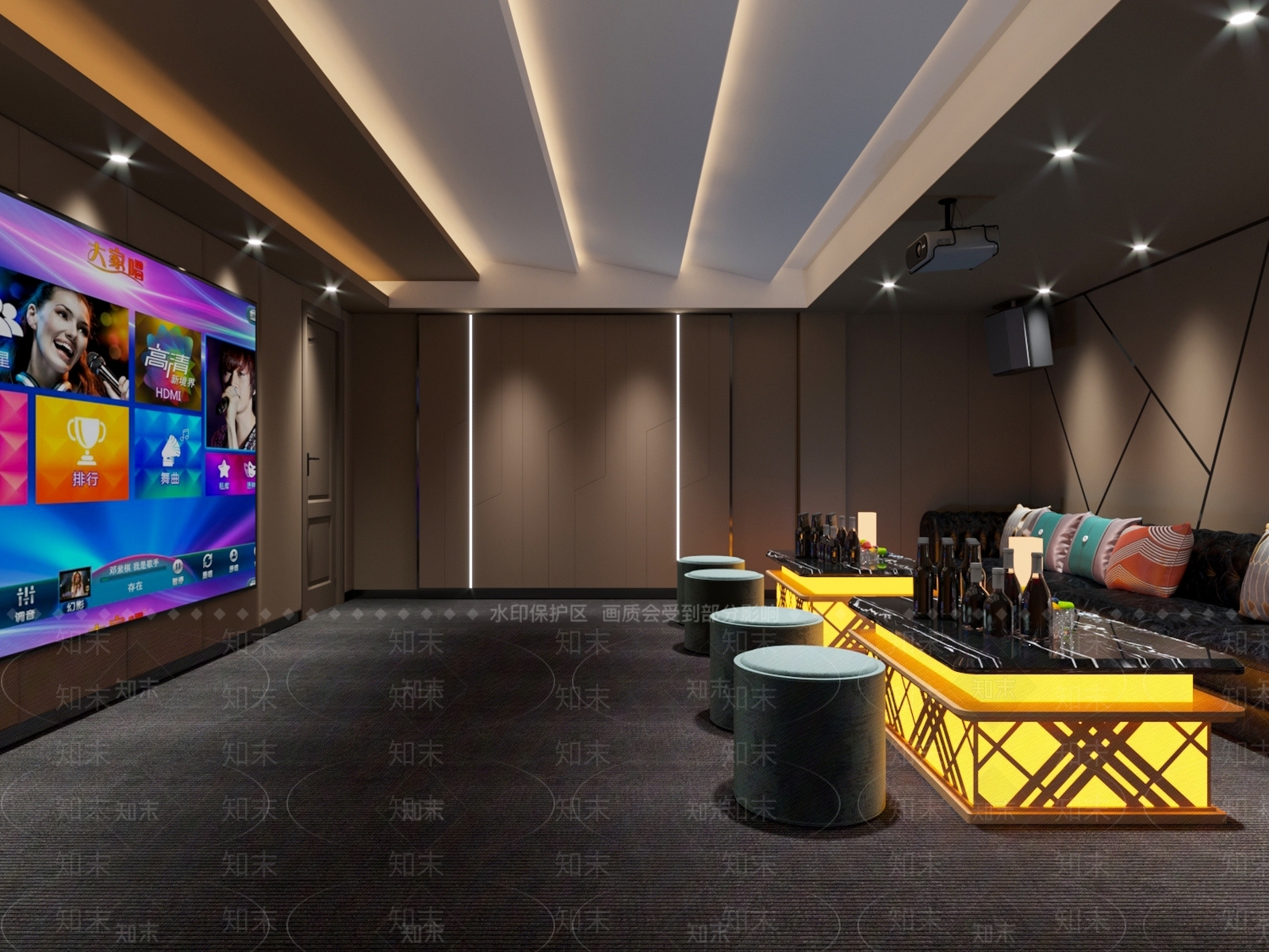 现代家居影音室3D模型下载【ID:892396912】
