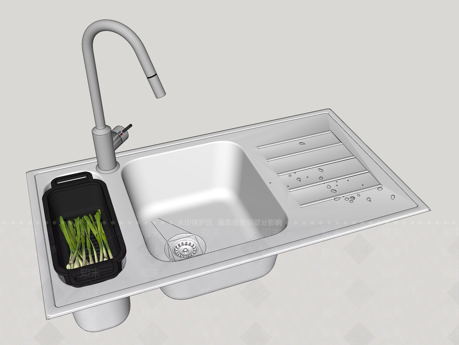 现代水槽SU模型下载【ID:792415781】