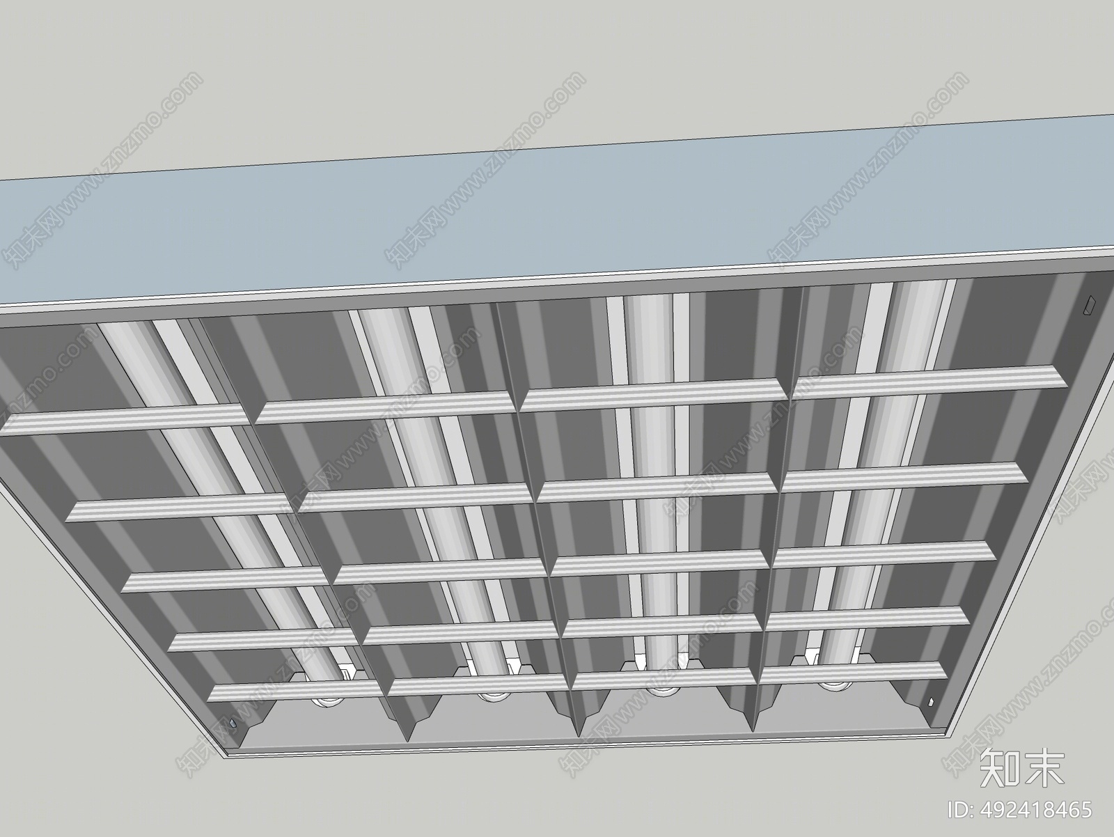 现代格栅灯SU模型下载【ID:492418465】