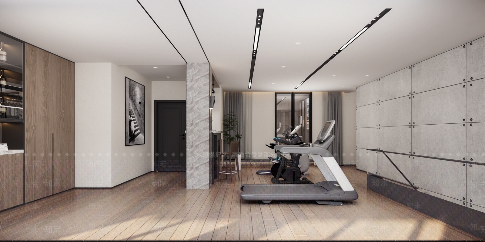 现代家居健身房3D模型下载【ID:692431494】