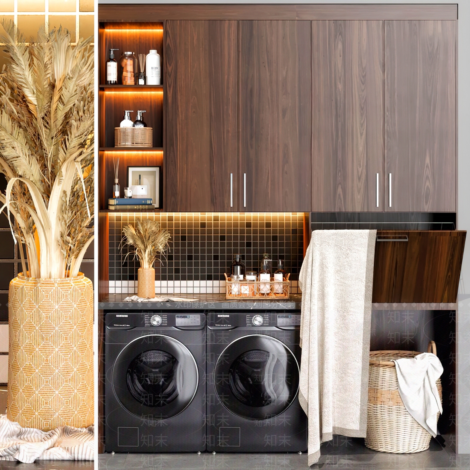 现代阳台洗衣柜3D模型下载【ID:192440627】