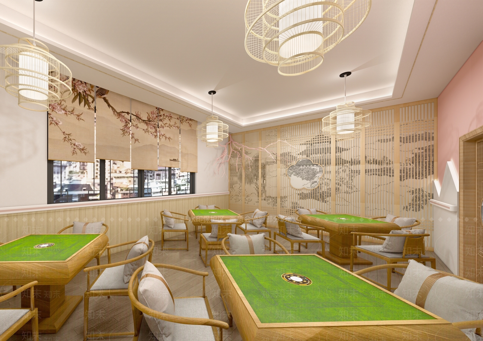 新中式麻将室SU模型下载【ID:592441408】