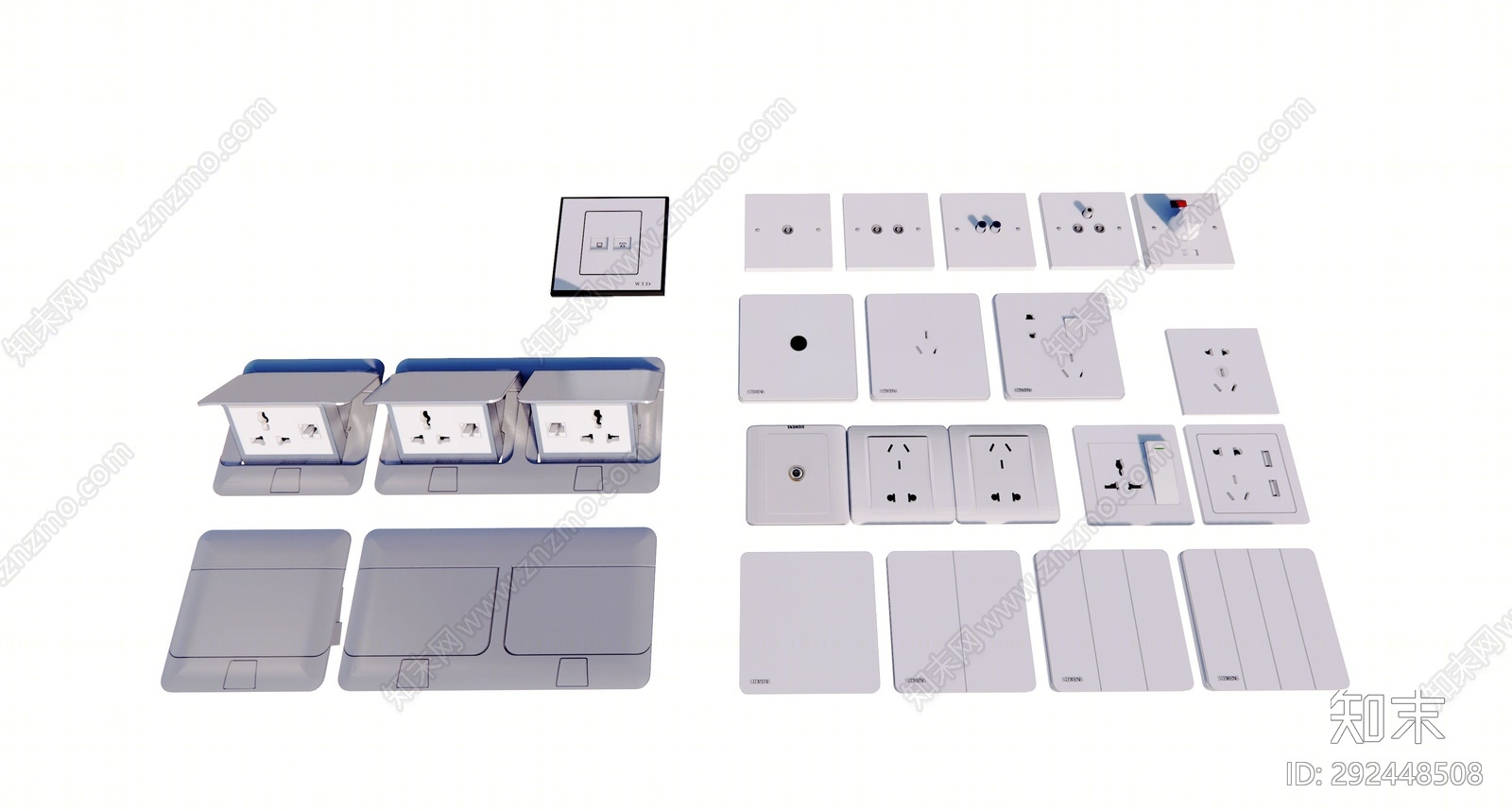 现代开关插座SU模型下载【ID:292448508】