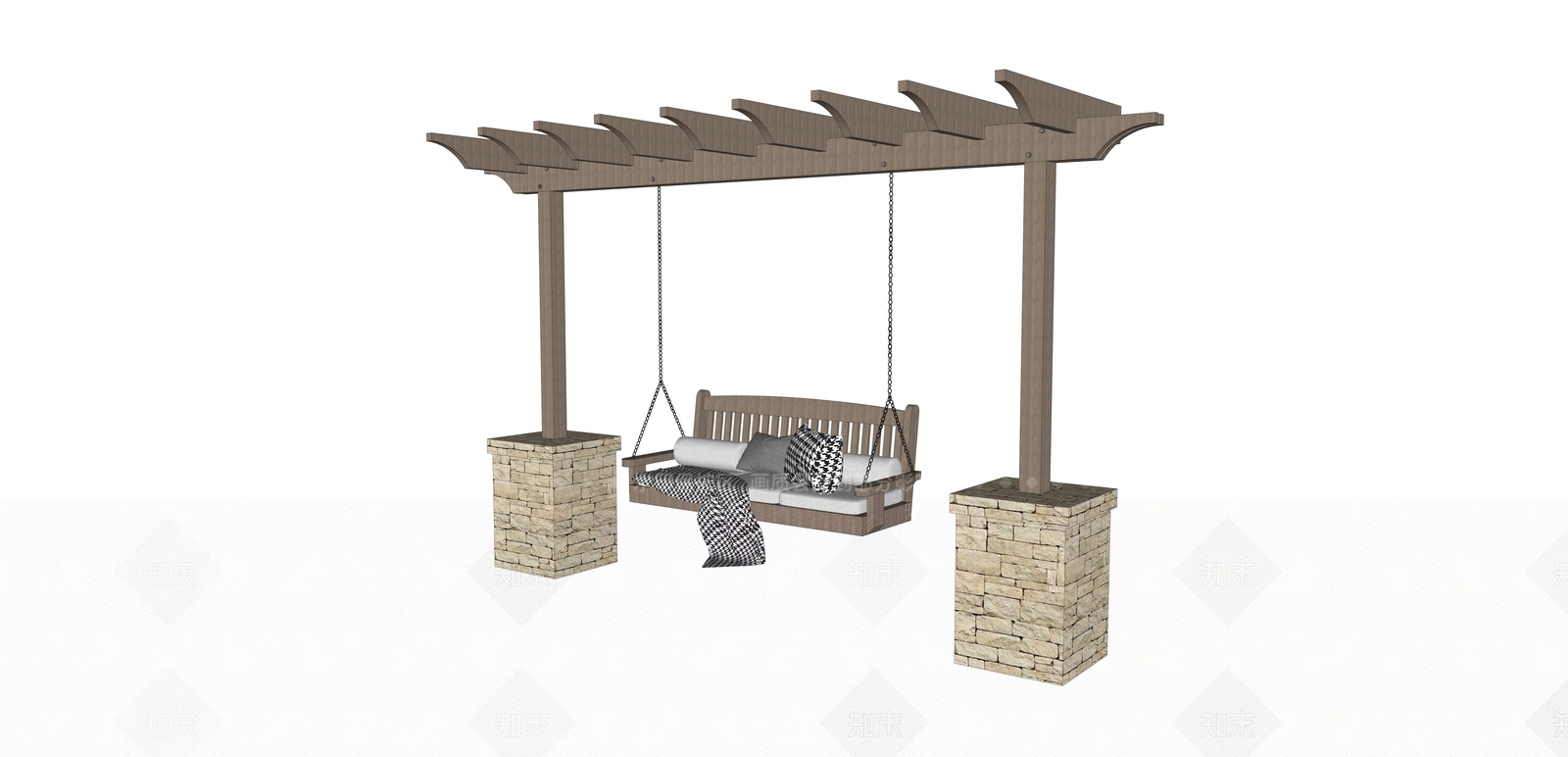 欧式秋千SU模型下载【ID:392452730】