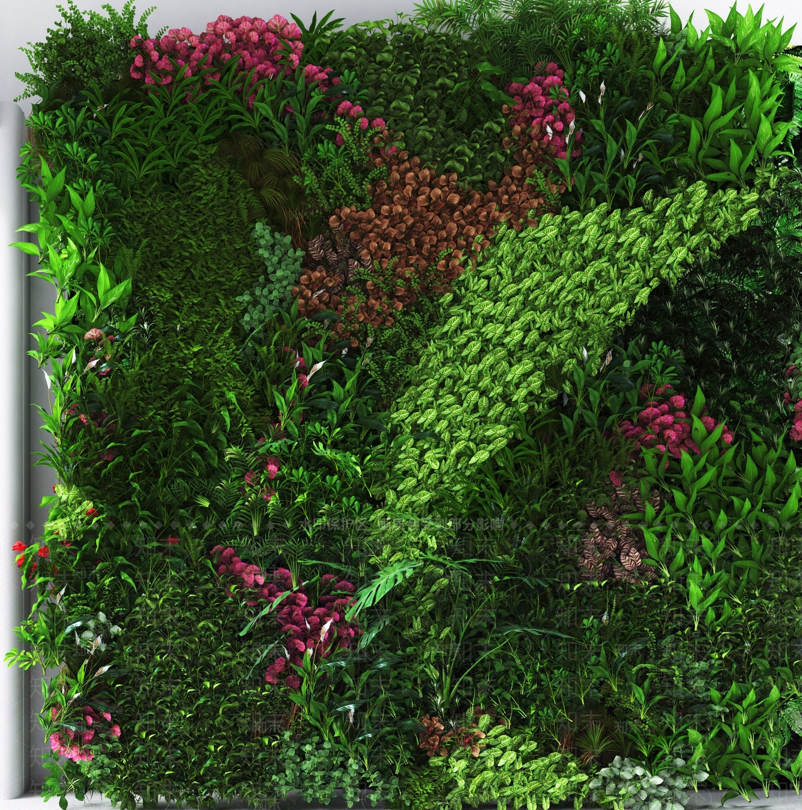现代绿植墙3D模型下载【ID:492839299】