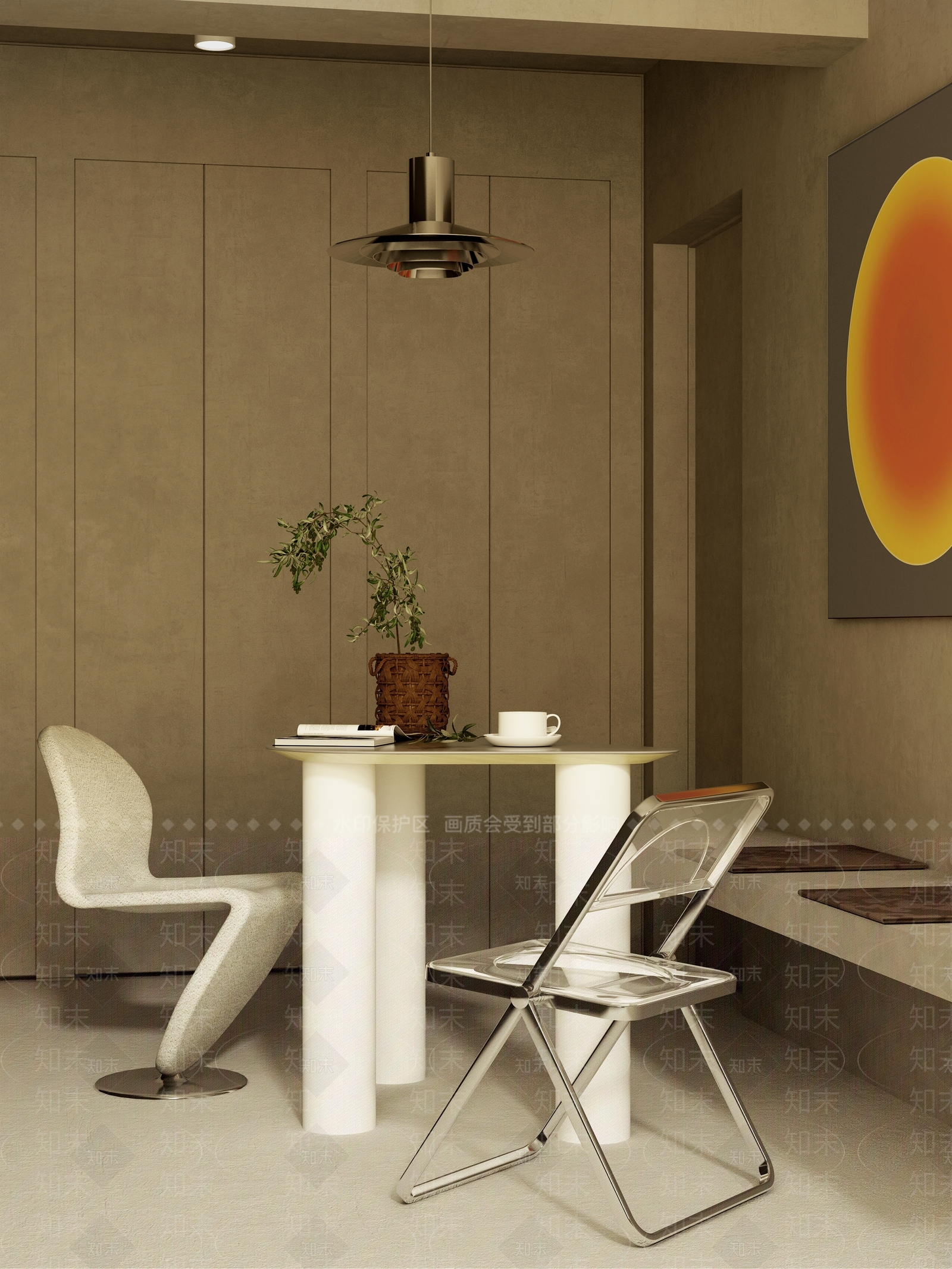 【3D悬赏模型】NOTHINGDESIGN设计侘寂风格餐桌椅组合3D模型下载【ID:392527448】