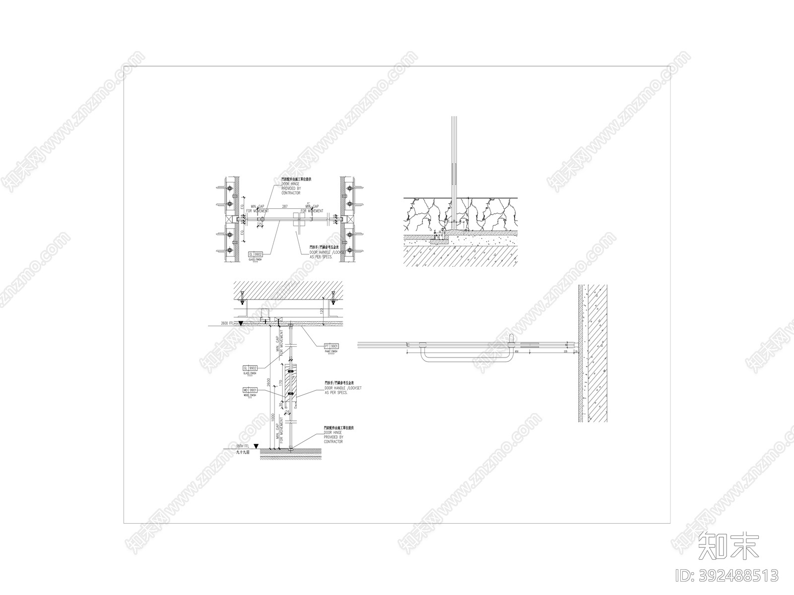 玻璃门cad施工图下载【ID:392488513】