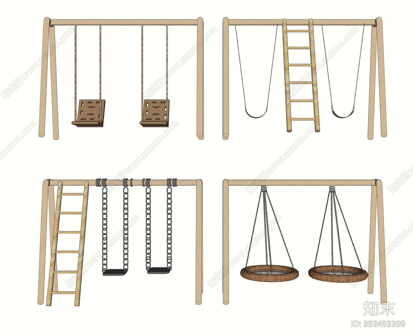 北欧秋千SU模型下载【ID:392493399】