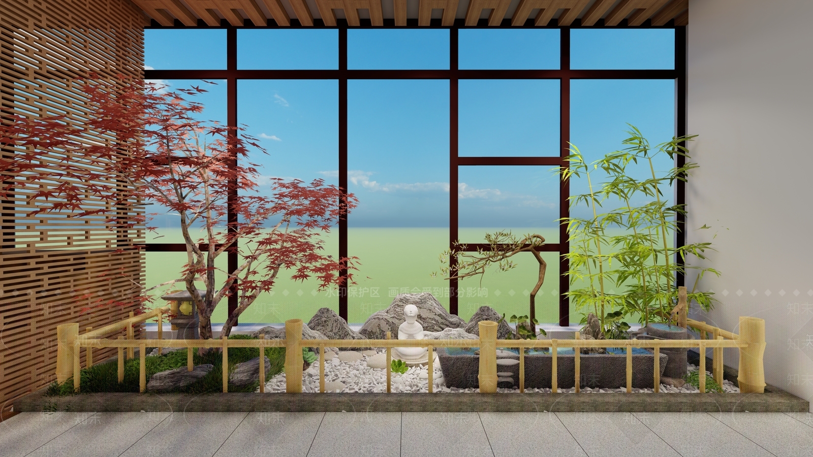 新中式家居茶室SU模型下载【ID:492510963】