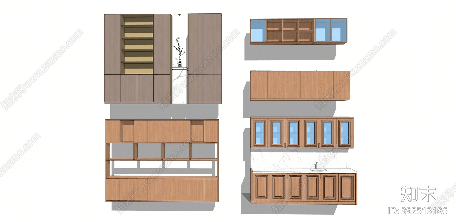 现代装饰柜SU模型下载【ID:392513186】