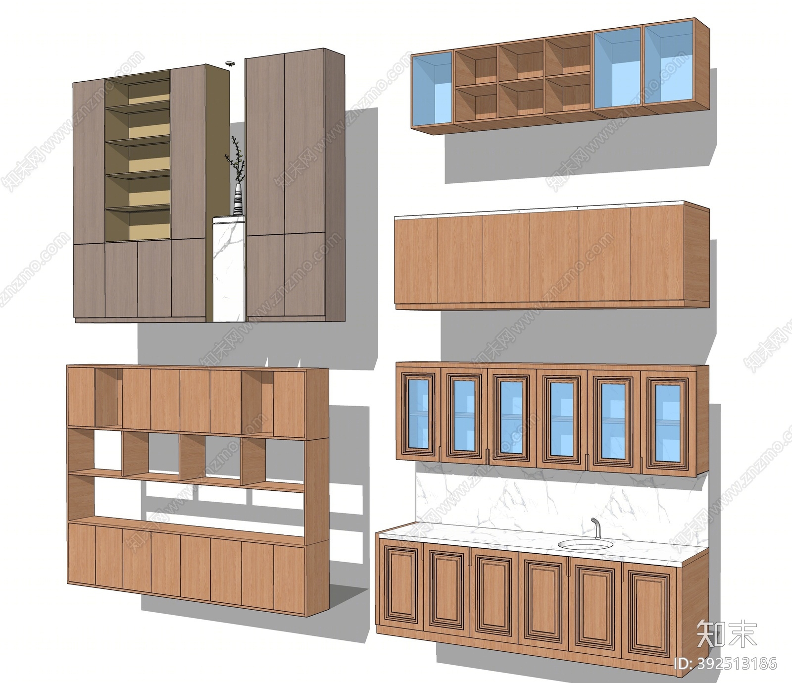 现代装饰柜SU模型下载【ID:392513186】