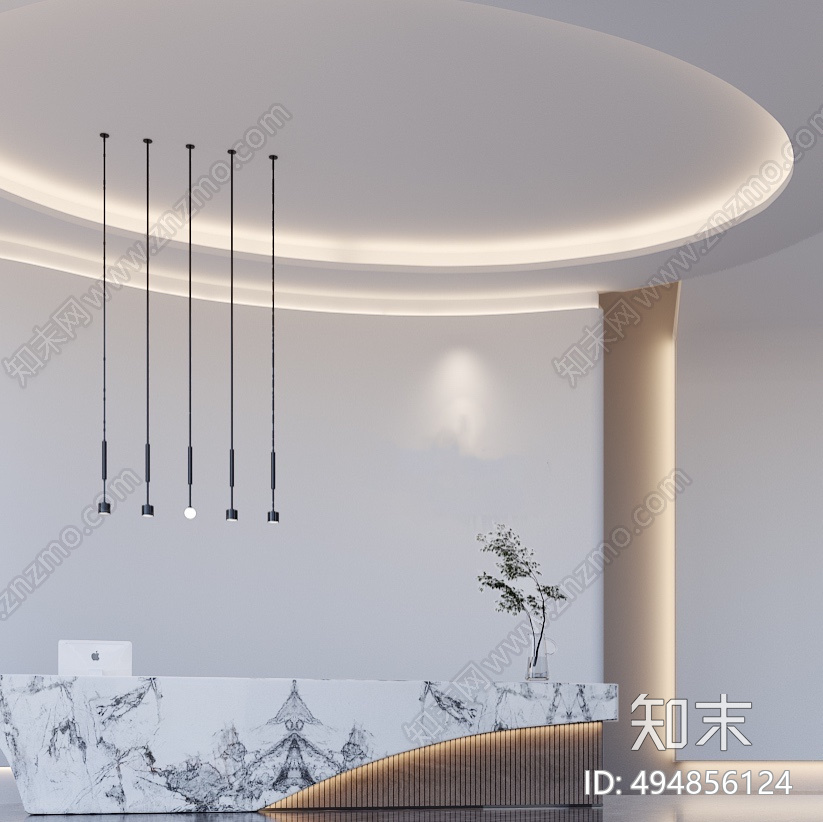 现代简约办公室cad施工图下载【ID:494856124】