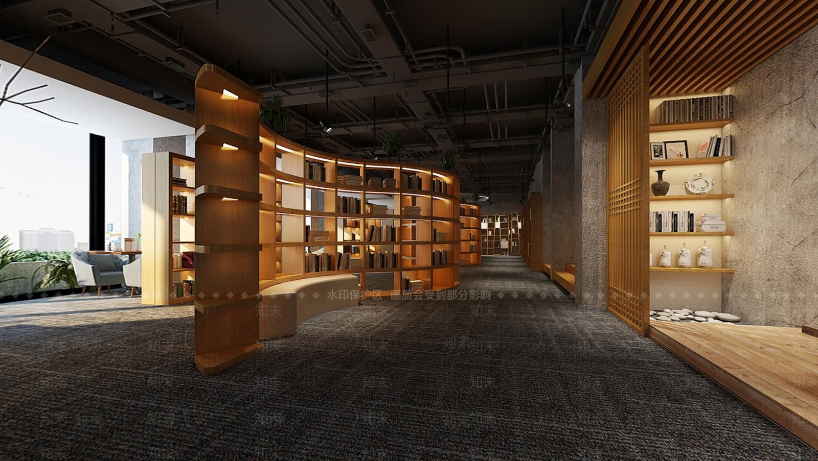新中式图书馆3D模型下载【ID:892520235】