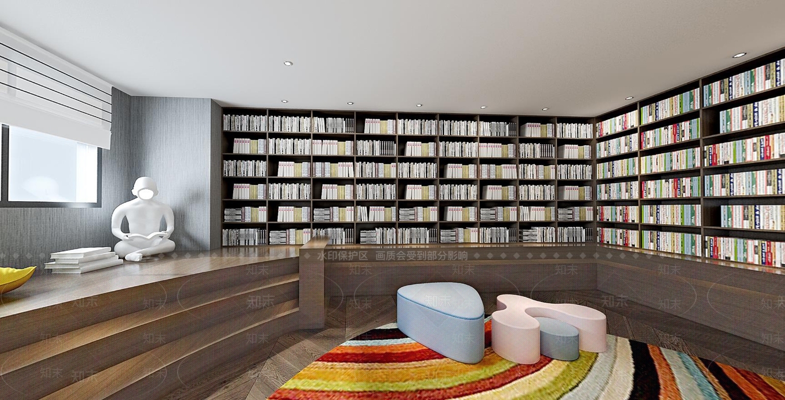 现代图书馆3D模型下载【ID:893456290】