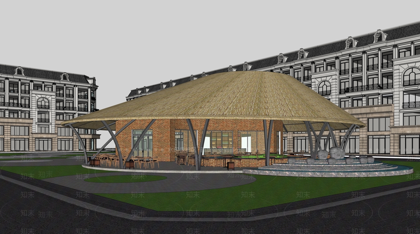 欧式咖啡厅SU模型下载【ID:892533681】