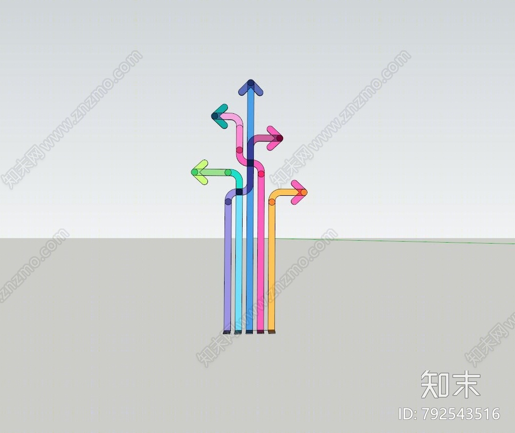 现代指示牌SU模型下载【ID:792543516】