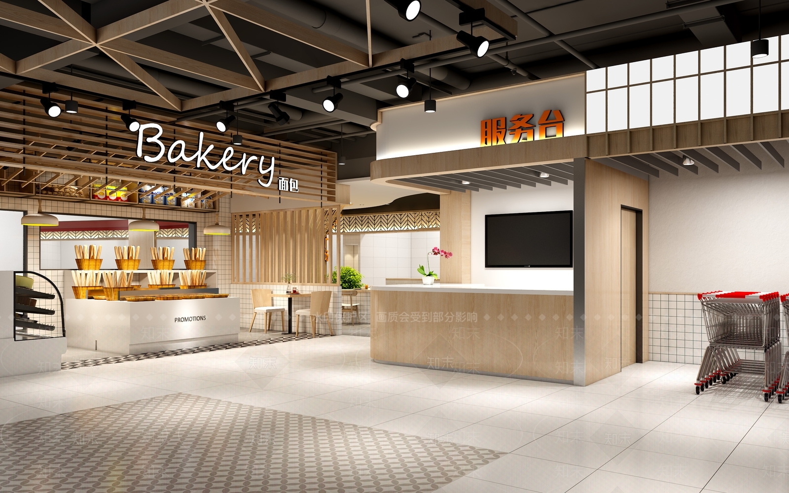 现代超市入口3D模型下载【ID:592543312】