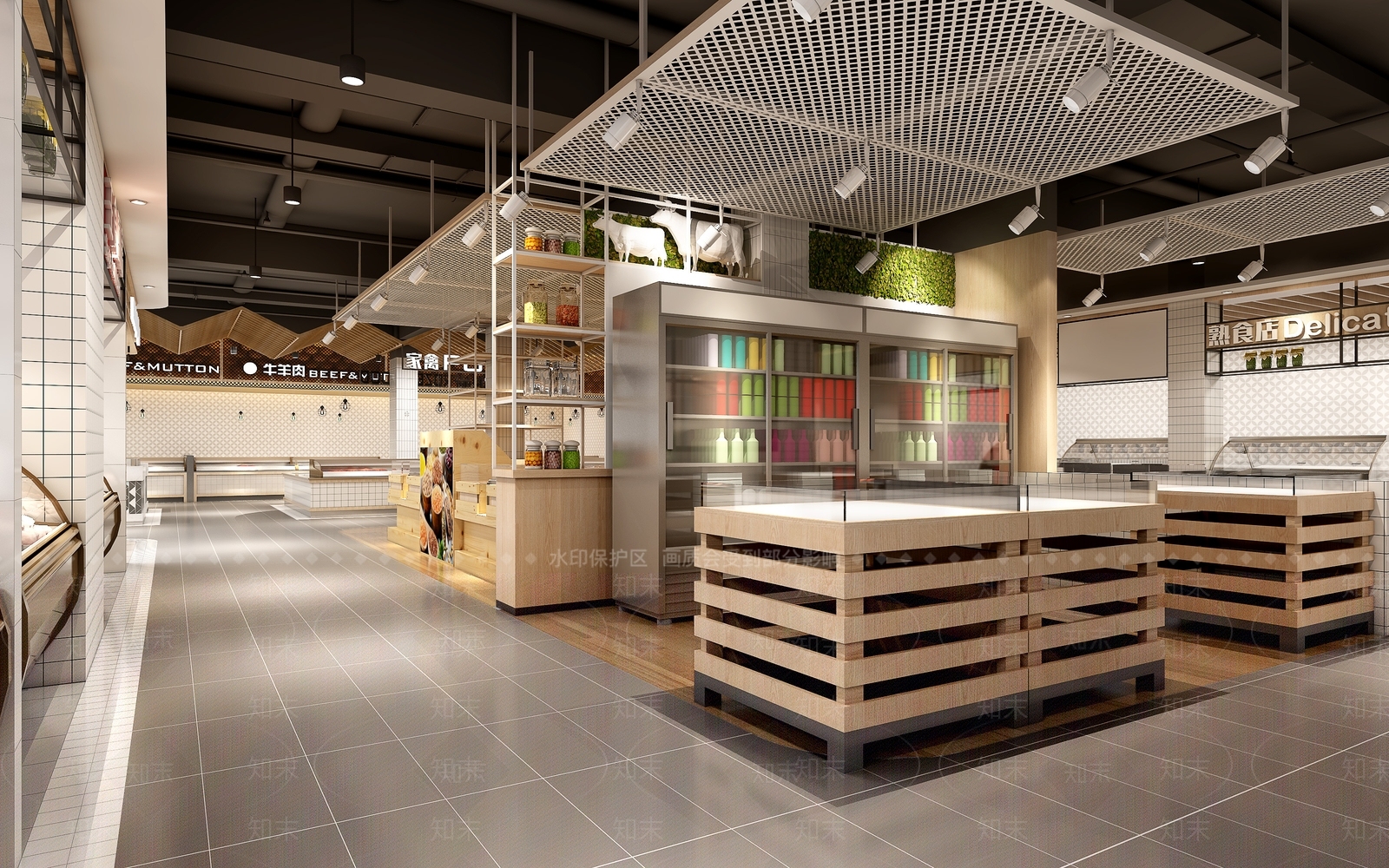 现代超市3D模型下载【ID:592543335】