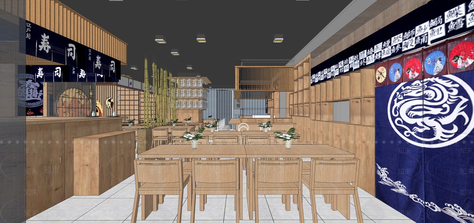 日式料理店SU模型下载【ID:792546867】