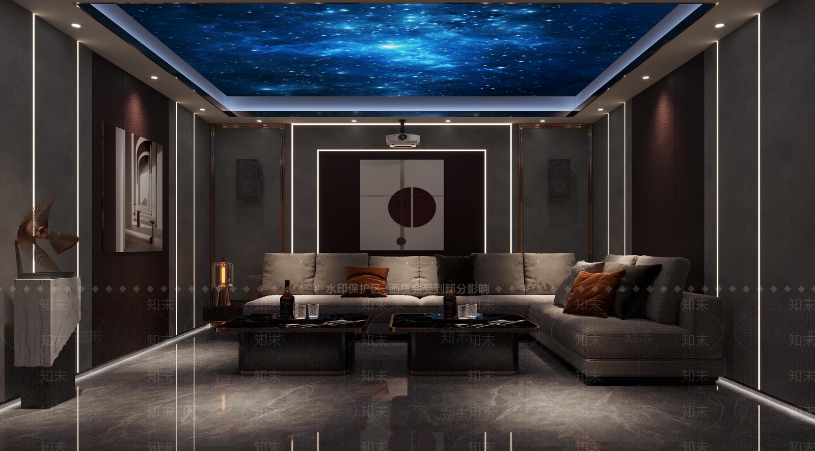 现代家居影音室3D模型下载【ID:892553946】