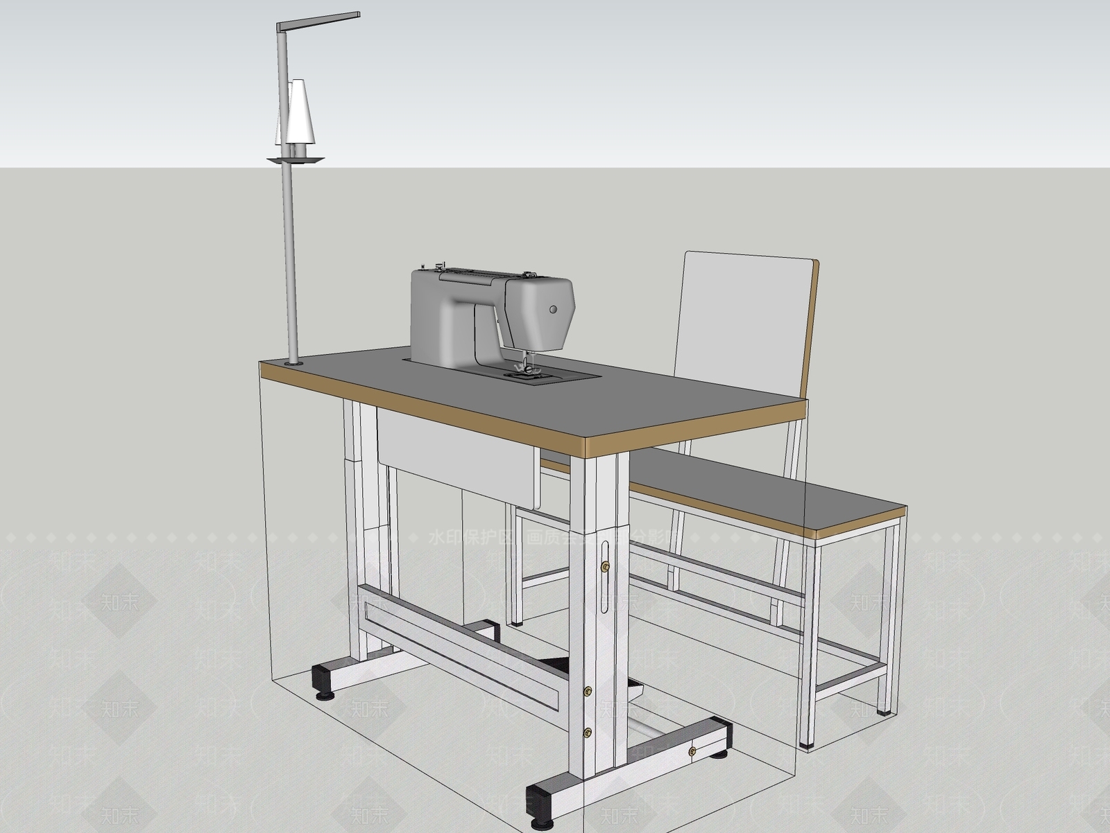 现代缝纫机SU模型下载【ID:392576695】