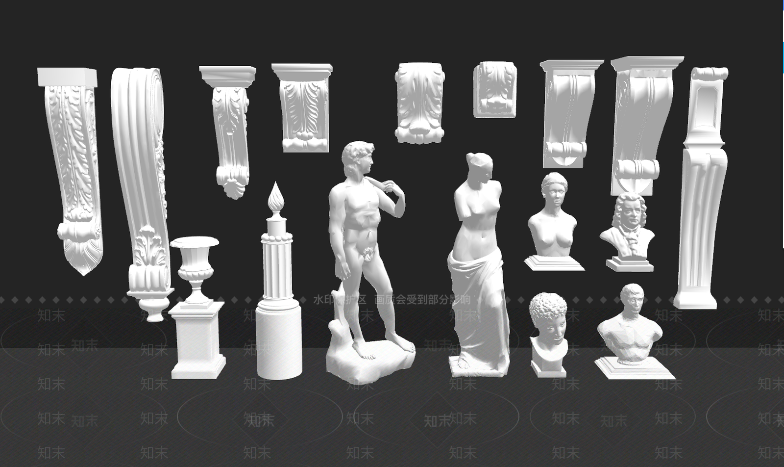 欧式石膏雕塑SU模型下载【ID:692578818】