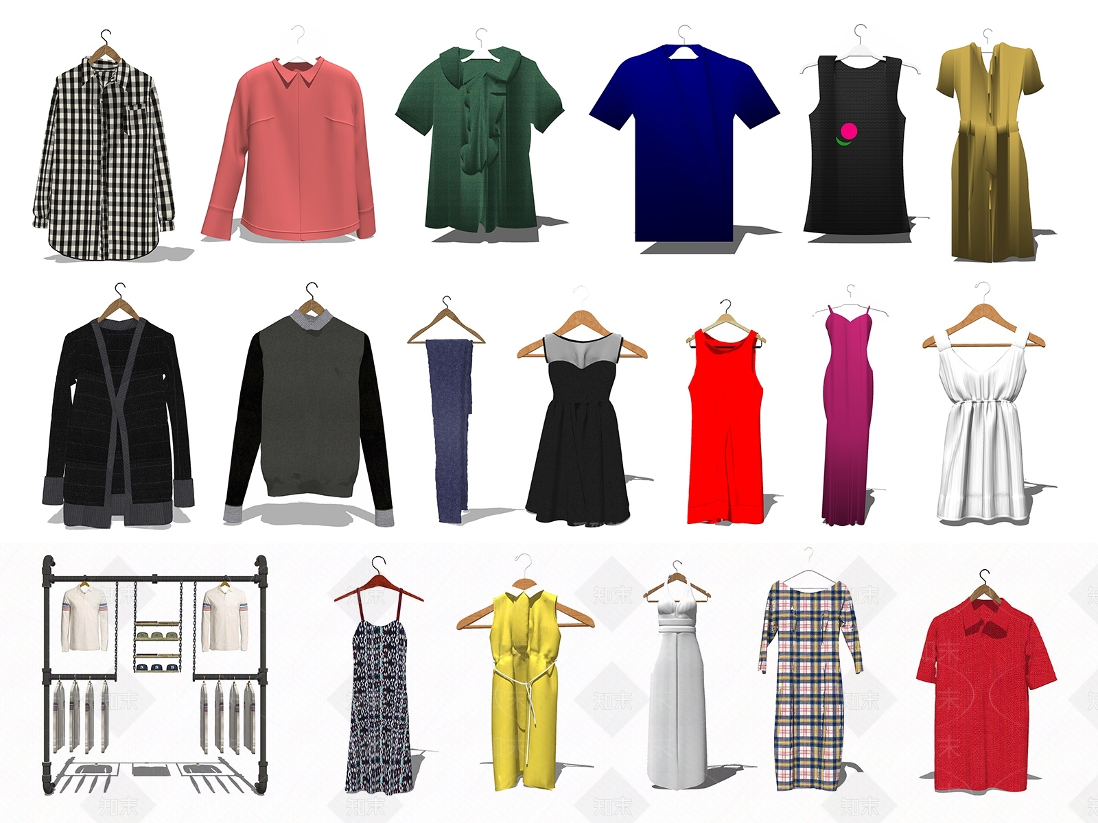 现代服装SU模型下载【ID:992578777】