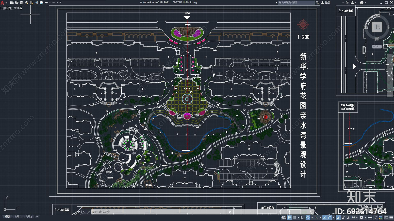 现代景观规划cad施工图下载【ID:692614764】