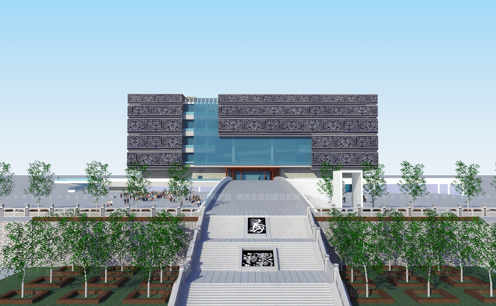 现代文化场馆SU模型下载【ID:592620141】