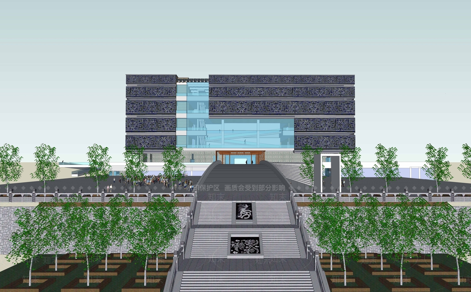 现代文化场馆SU模型下载【ID:592620141】