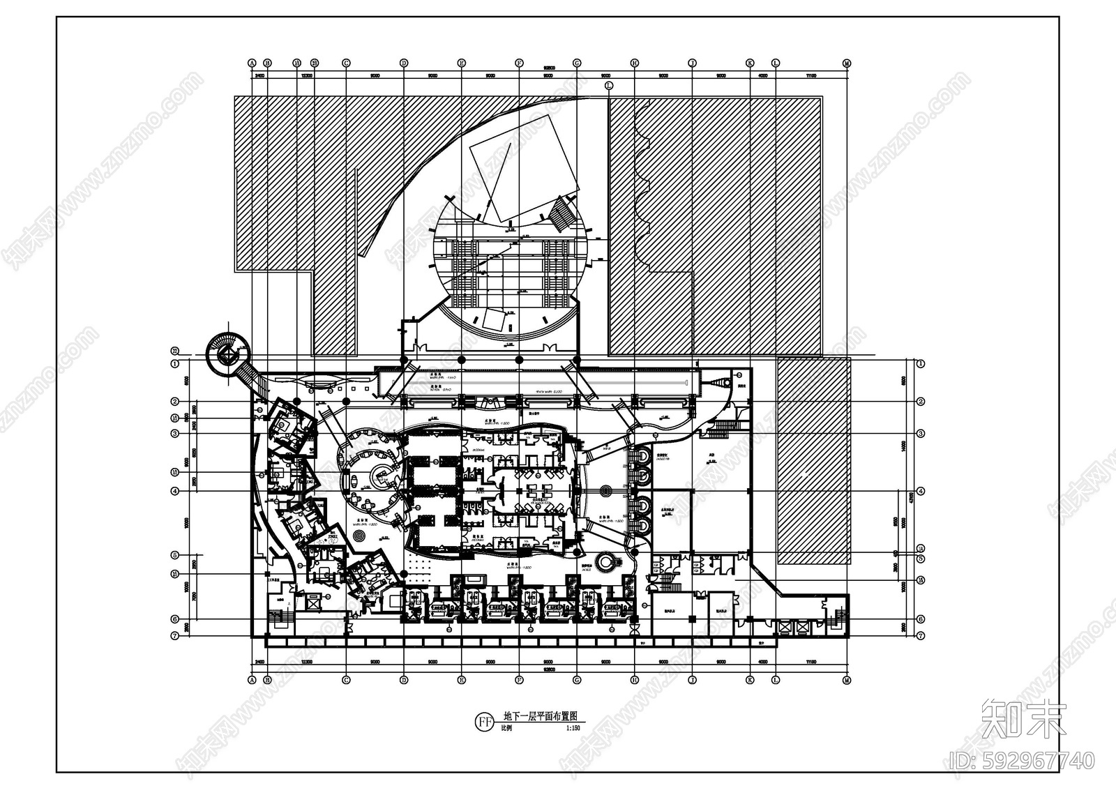 现代简约SPA空间施工图cad施工图下载【ID:592967740】