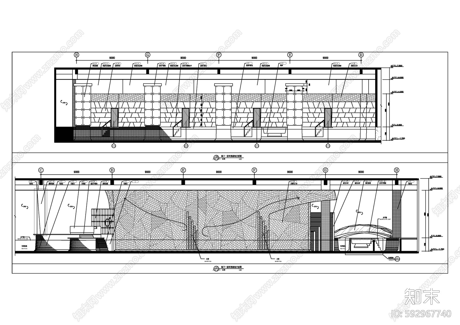 现代简约SPA空间施工图cad施工图下载【ID:592967740】