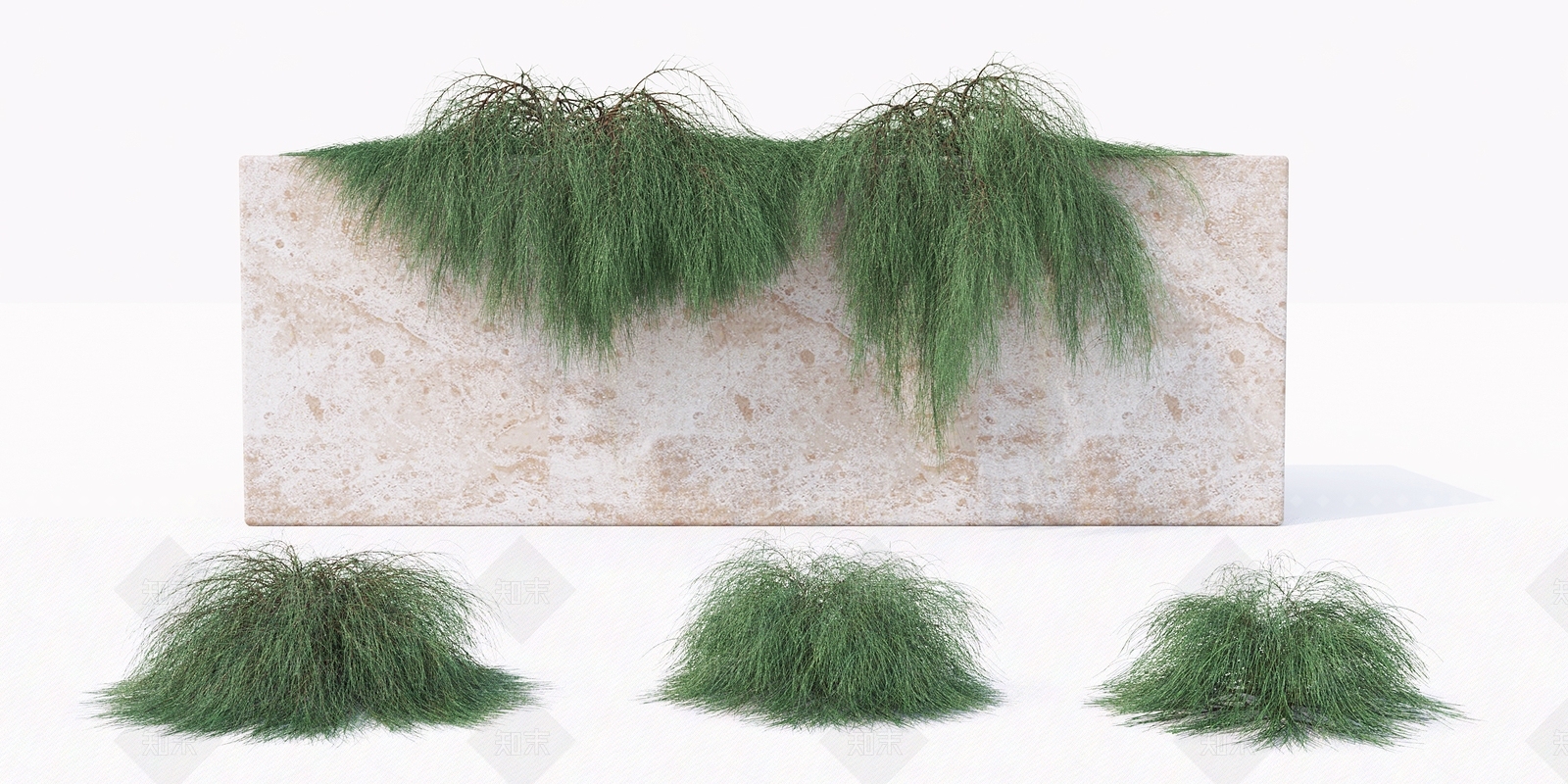 现代绿植墙3D模型下载【ID:492640242】