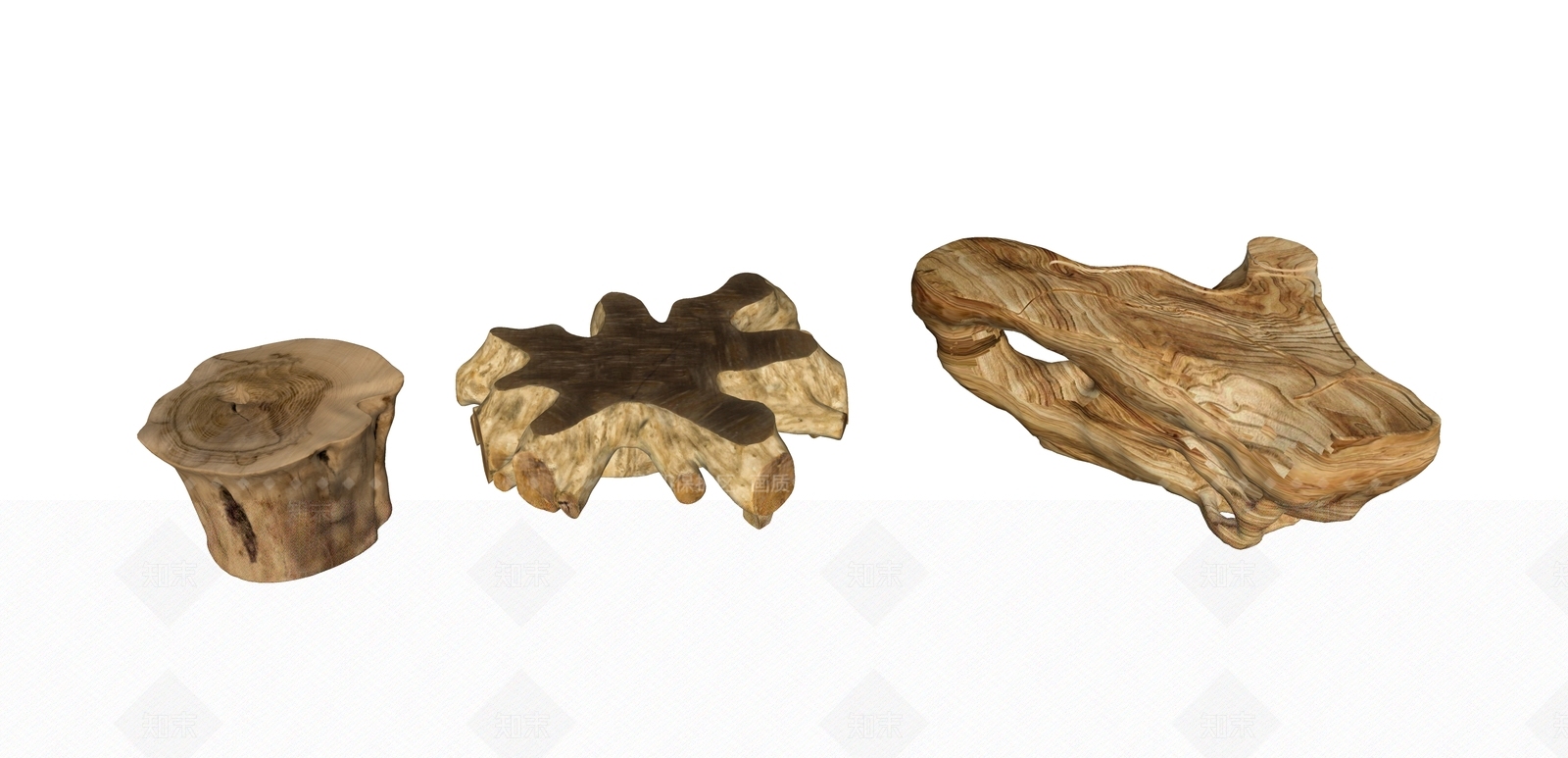 中式根雕茶台SU模型下载【ID:192641812】