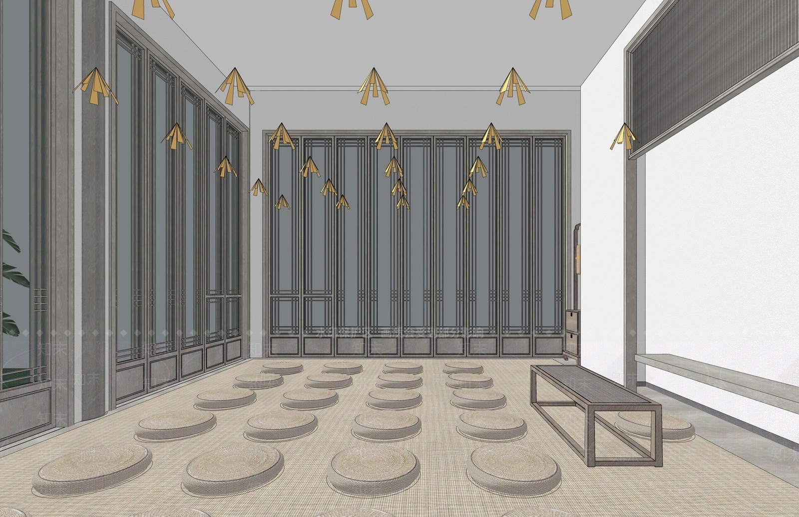中式茶室SU模型下载【ID:492650973】