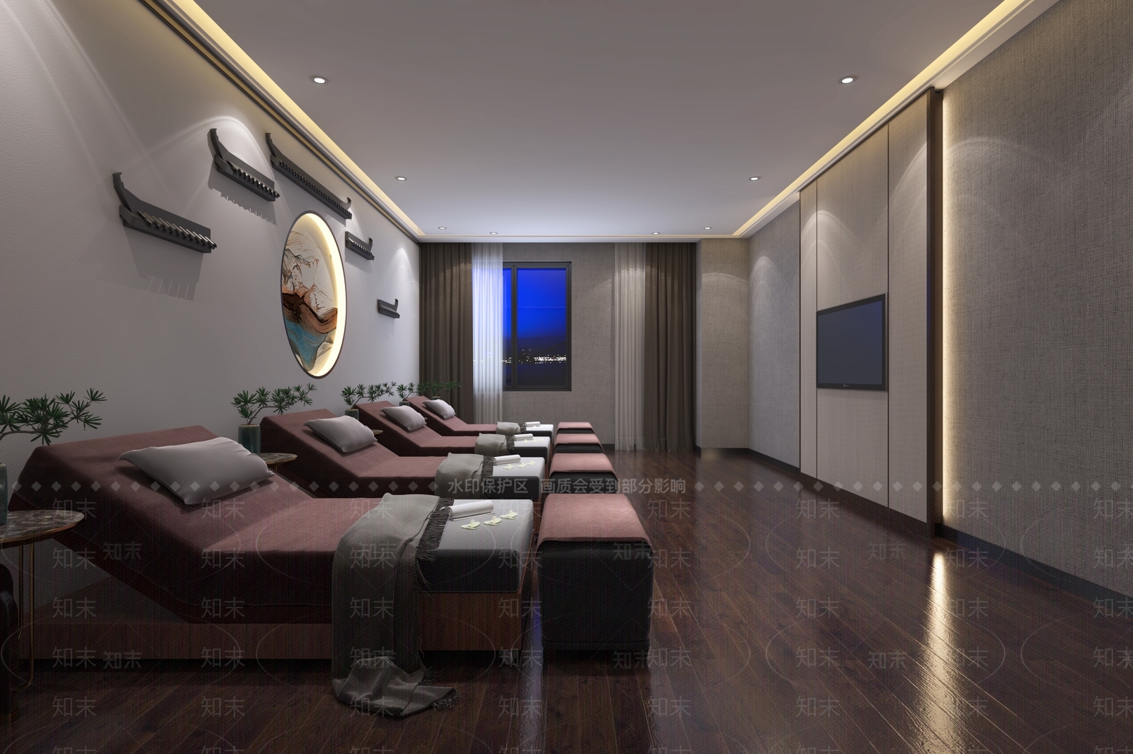 新中式足浴包房3D模型下载【ID:392653432】