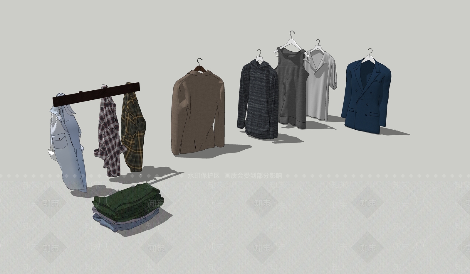 现代服装SU模型下载【ID:992661763】
