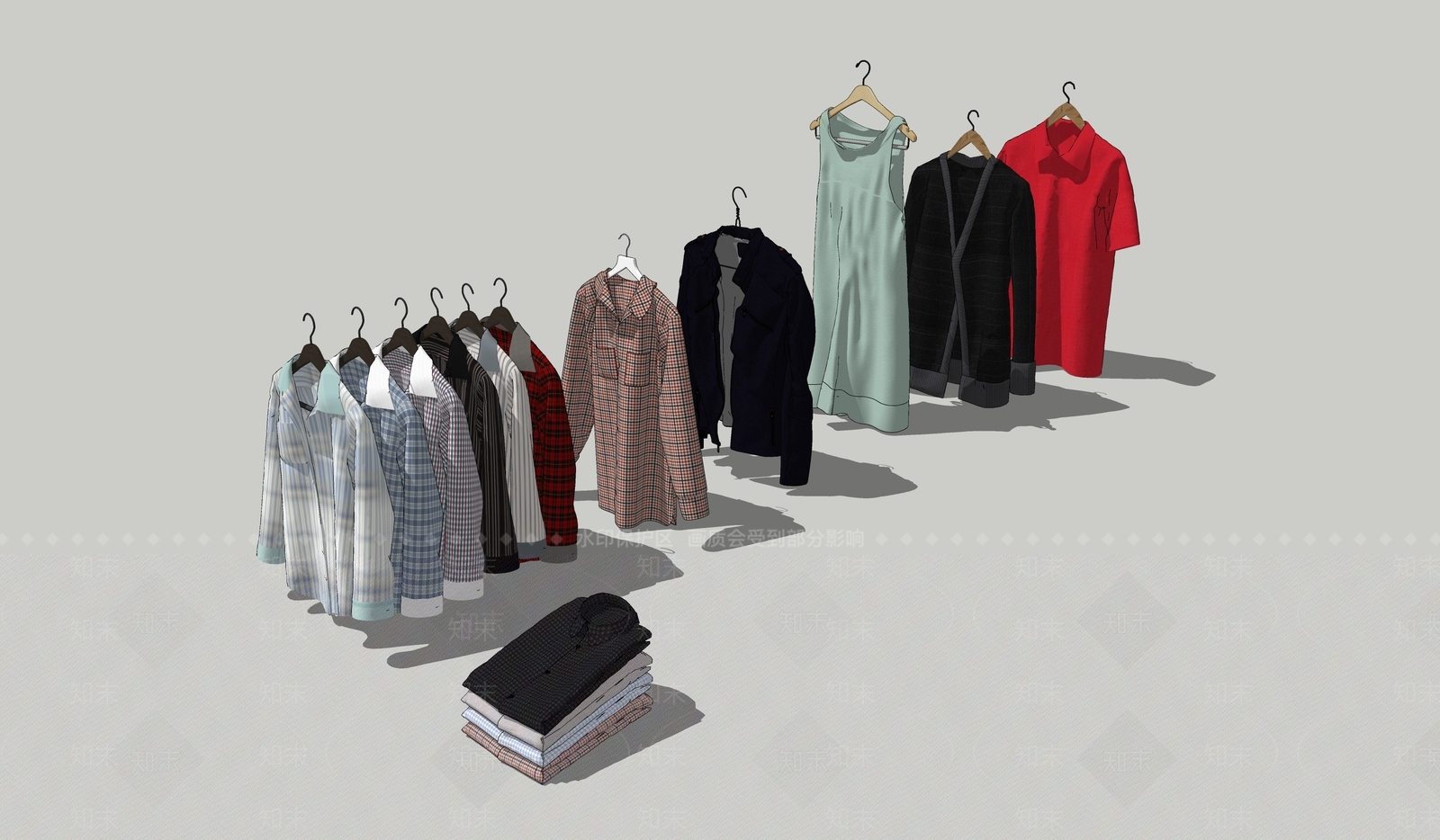现代服装SU模型下载【ID:992662716】